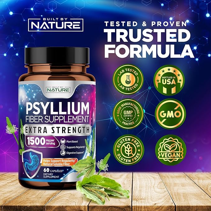 Psyllium Husk Capsules 1500mg 60 Capsules