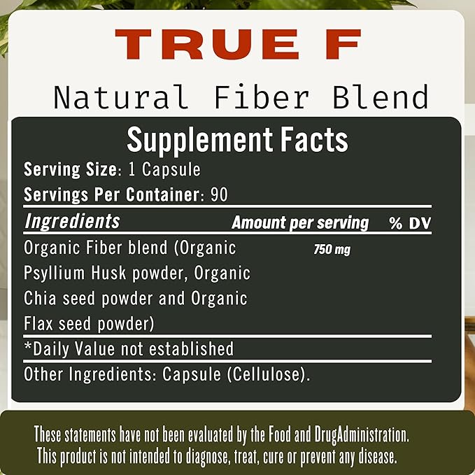 Natural Fiber Blend Supplement 750mg Organic