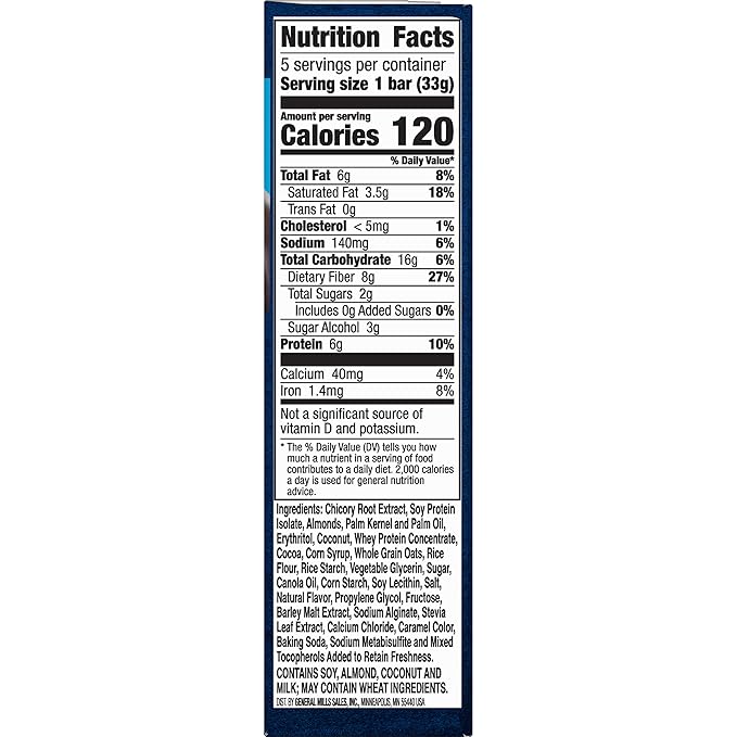 Fiber One Protein Chewy Bars, Coconut Almond, 5 ct.