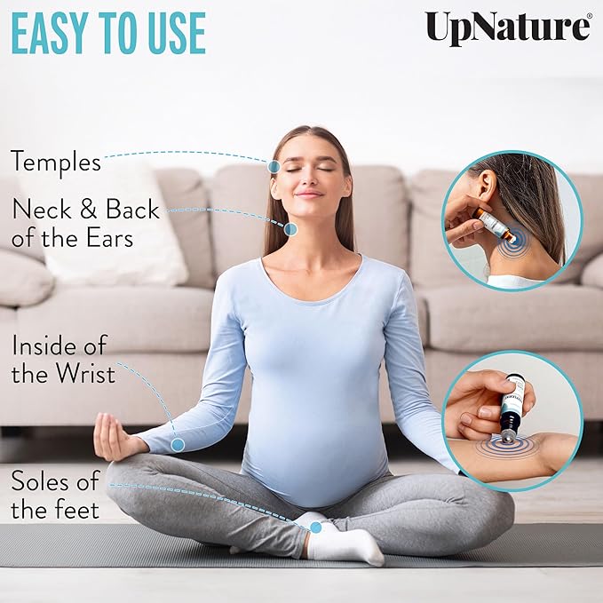 UpNature Peppermint Oil Roll On - Nausea Morning Sickness Relief for Pregnant Women - 100% Pure Peppermint Essential Oil - Pregnancy Must Haves