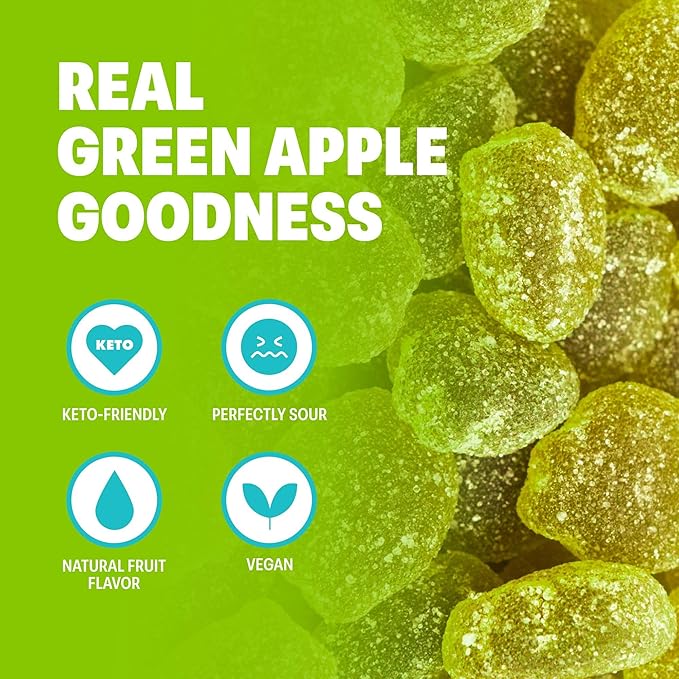 Shameless Snacks - Healthy Low Calorie Snacks, Low Carb Keto Gummies (Gluten Free Candy) - 6 Pack Green Apple Blast