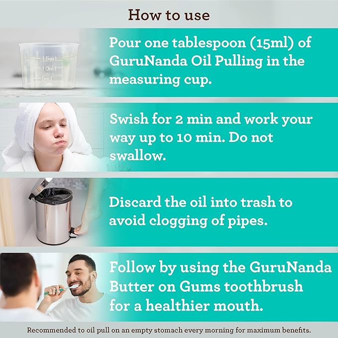 GuruNanda Coconut Oil Pulling, Fresh Breath 7 Essential 16 oz