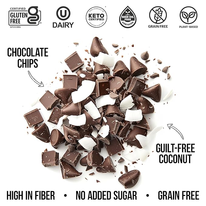 TGB Chocolate Chip Granola Cereal, Keto Friendly Snack, No Added Sugar, Gluten Free, High Fiber, 8oz Resealable Bag (Pack of 1)