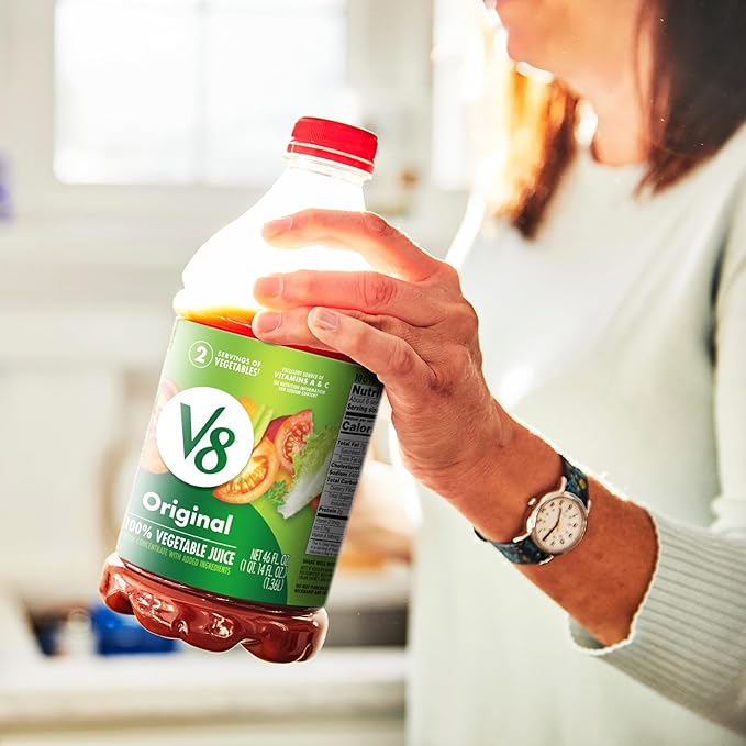V8 Original 100% Vegetable Juice, 46 fl oz Bottle (6 Pack)