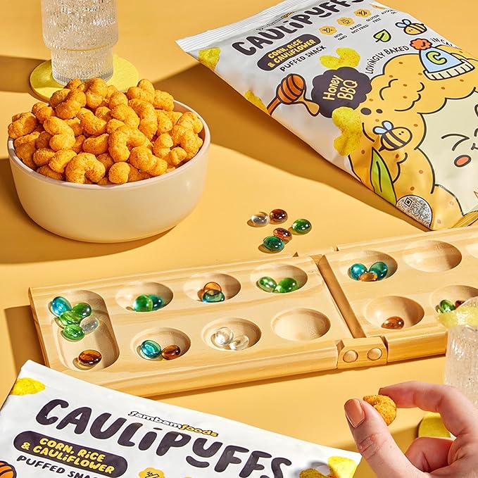 Honey BBQ CauliPuffs - Corn, Rice, and Cauliflower Gluten Free Puffed Snack (Box of 15, 0.75oz bags)