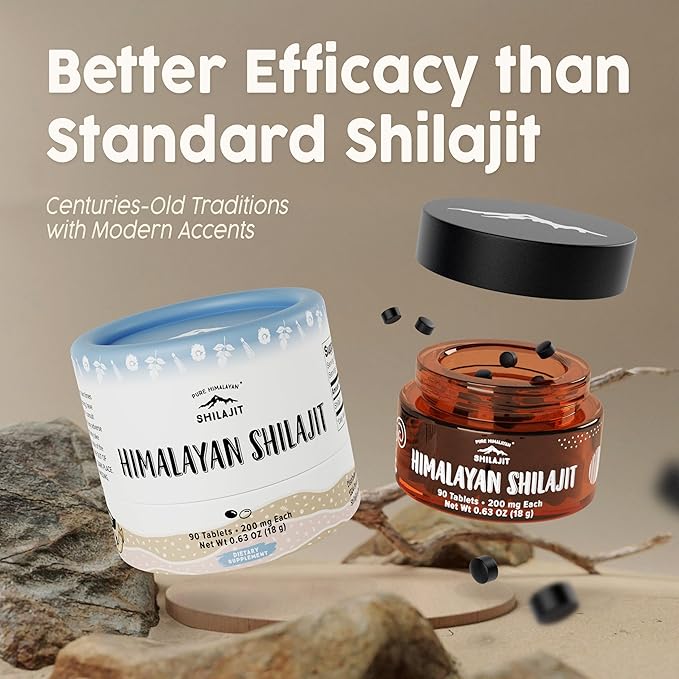 Pure Himalayan Shilajit Tablets 90ct (200mg Each)
