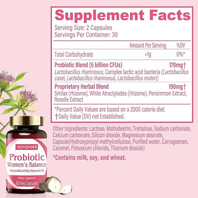Women's probiotic - Natural Vaginal Support 60 Capsules
