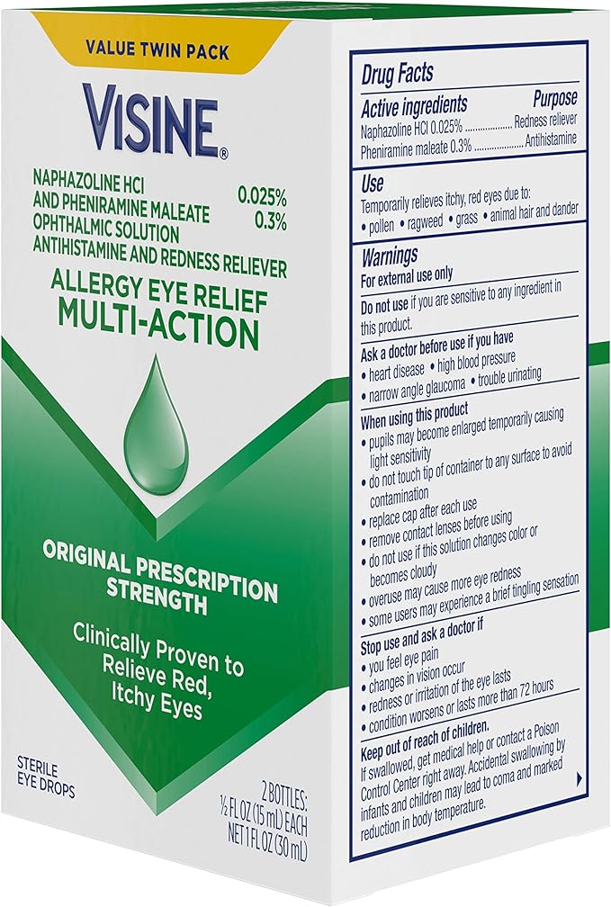 Visine Allergy Eye Relief Multi-Action Antihistamine 0.5 fl. 2)