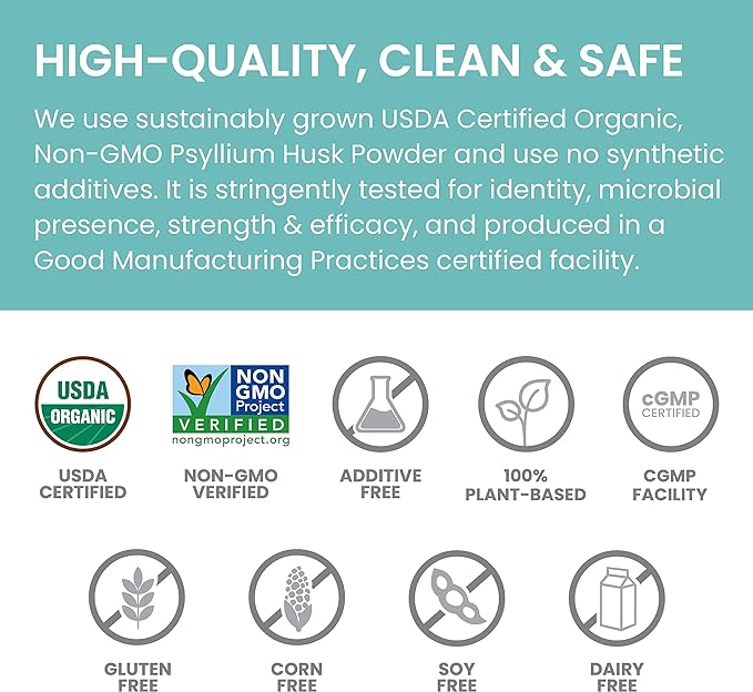 Himalaya Organic Psyllium Husk Powder, Daily 113 Teaspoon 24 Oz