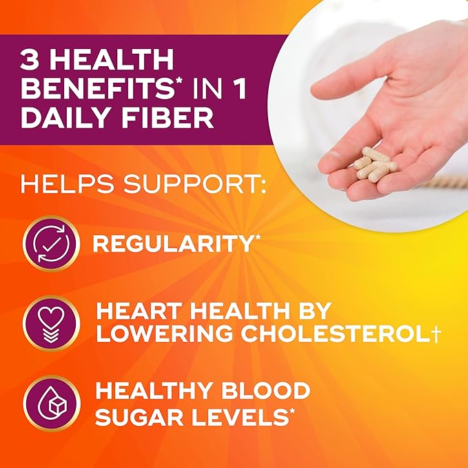 Metamucil 3-in-1 Fiber Capsules, Daily Psyllium #1 Doctor 300ct Capsules