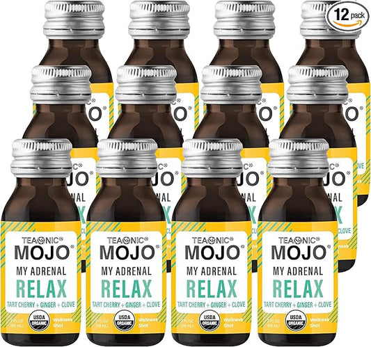 TEAONIC My Adrenal Mojo: Relax, Herbal 12 Bottles, 2 Fl