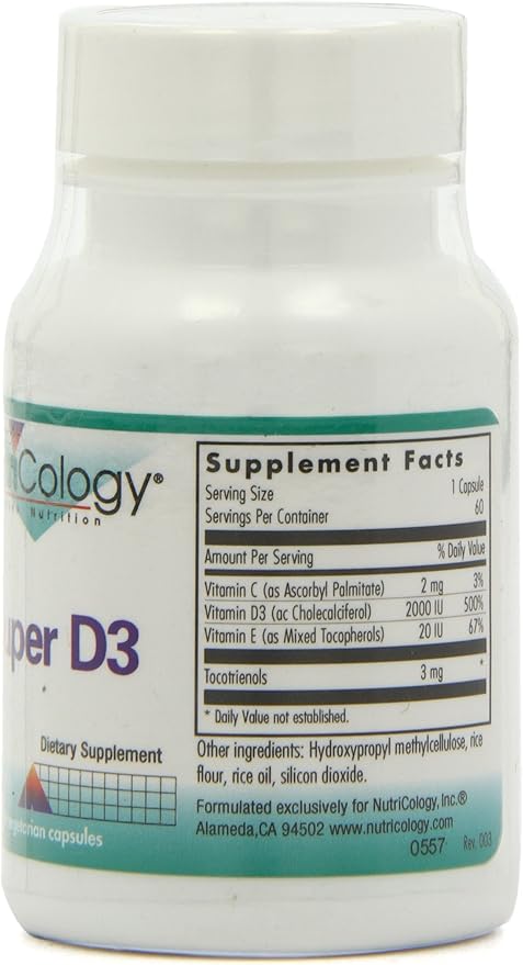 Nutricology Super D3 Dietary Supplement 60 Count