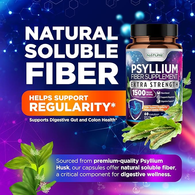 Psyllium Husk Capsules 1500mg 60 Capsules