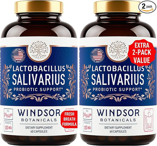 Lactobacillus Salivarius Probiotic Capsules 24bn CFU, 2-Pack 120 120 Caps