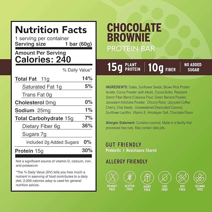AMRITA Chocolate Maca Vegan Protein Bars 15g Plant