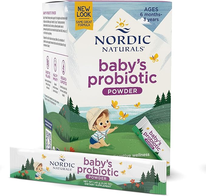 Nordic Naturals Baby’s Nordic Flora Probiotic 30 Packets 4 Billion (6 Months 3 Years) 30 Servings