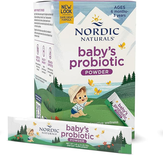 Nordic Naturals Baby’s Nordic Flora Probiotic 30 Packets 4 Billion (6 Months 3 Years) 30 Servings