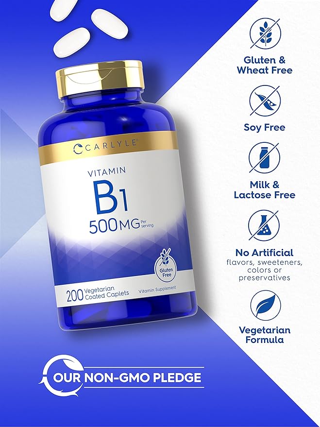 Carlyle Vitamin B1 500mg (Thiamine) 200 Vegetarian