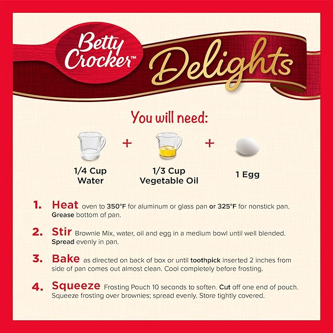 Betty Crocker Delights Supreme Frosted Brownie Mix, 19.1 oz. (Pack of 12)