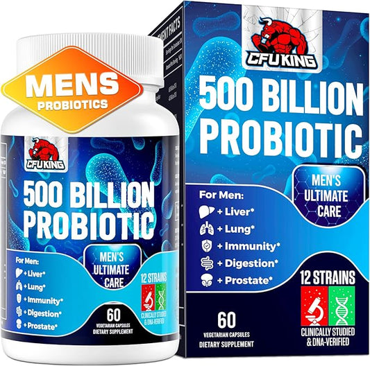Probiotics for Men, 500 Billion CFU 12 Strains 60 Capsules