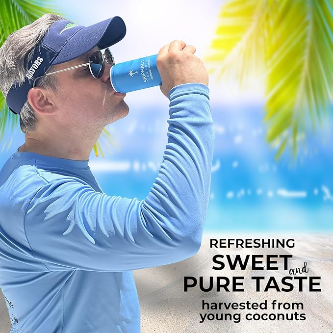 Sriphala Mineral Rich Nutritious Coconut Water Organic – with Fulvic Acid + Electrolyte Water – Non-GMO, Keto, Gluten-Free, No Sugar Added Tasteful Vitamin Water Energy Quench (133.2 Fl Oz,12-pack)