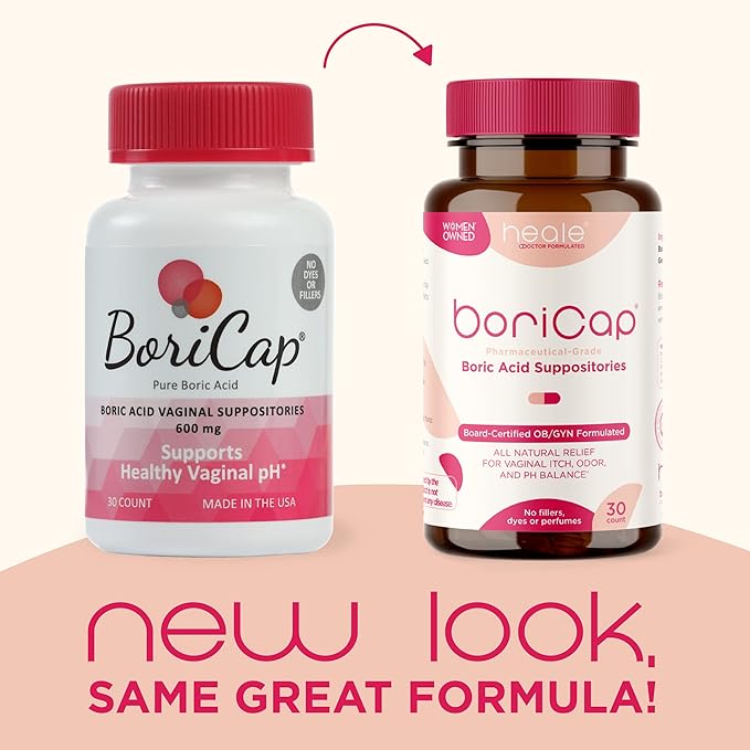 BoriCap - Boric Acid Suppositories 600 mg 90 Capsules