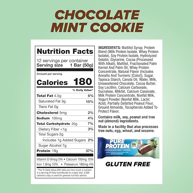Pure Protein Bars, High Protein, Nutritious Cookie,1.76oz, 12 12 Count
