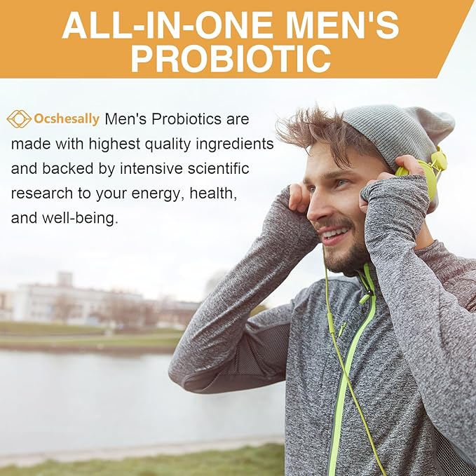 Probiotics for Men, Men Care Supplement, 500 Billion 12 Strains, 30-Days Supply