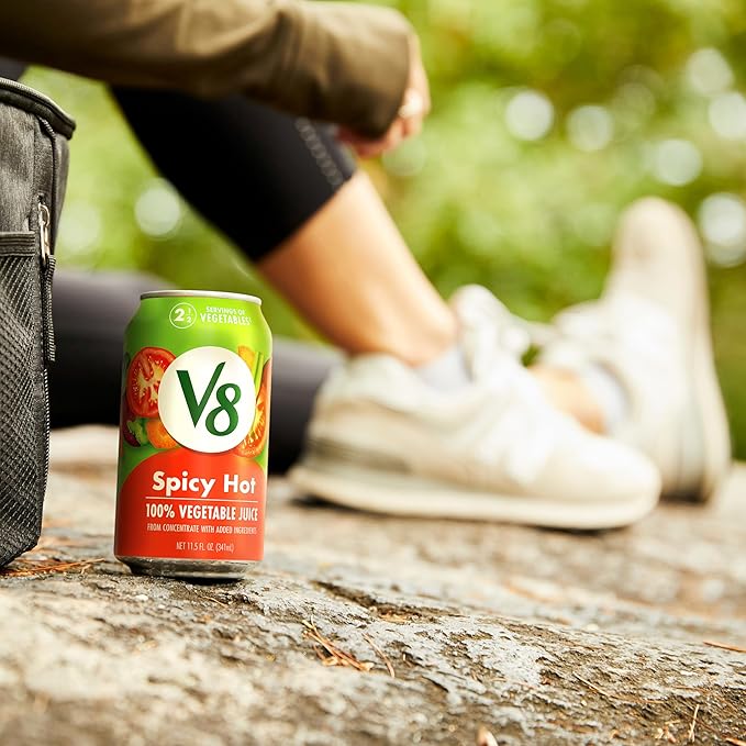 V8 Spicy Hot 100% Vegetable Juice, 11.5 fl oz Can (24 Pack)
