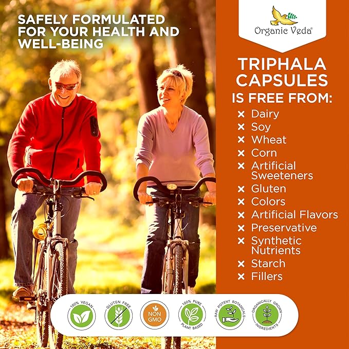 Organic Veda Triphala Capsules with Natural 120 Count