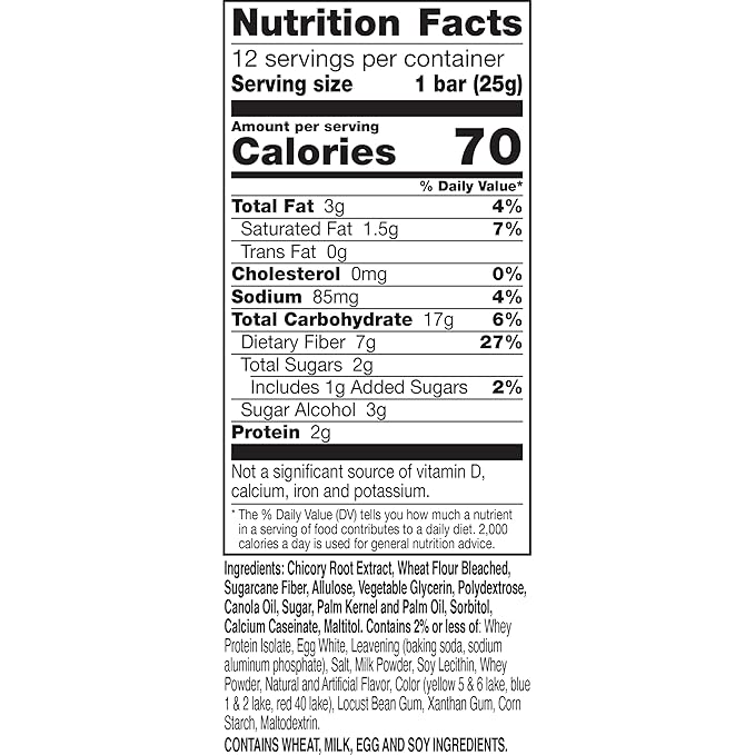 Fiber One 70 Calorie Soft-Baked Bars, Birthday Cake, Snack Bars, 12 ct