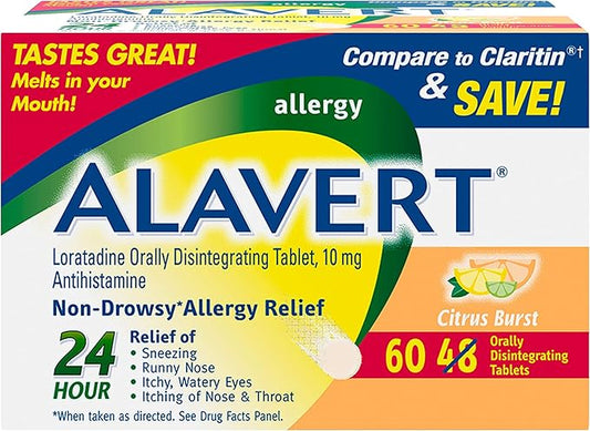 Alavert Allergy 24 Hour Relief, Citrus 10mg, 60 60 Count