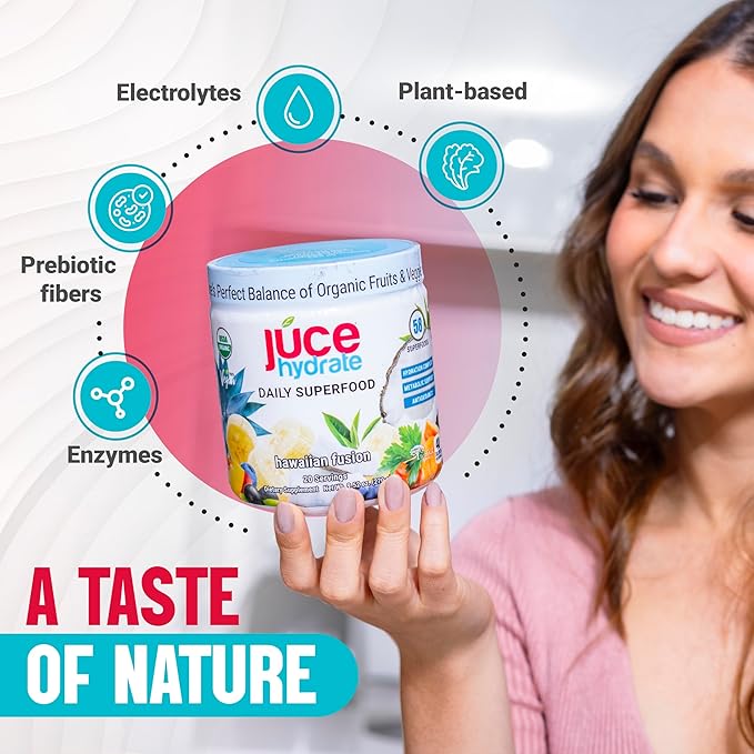 Júce Hydrate Replenishing & Nourishing Superfood Drink - Boost Reduce Fatigue - USDA Certified Organic, Plant-Based, Vegan - Gluten-Free, Dairy-Free, Soy-Free - 8.1 Ounce - By Terra Kai Organics
