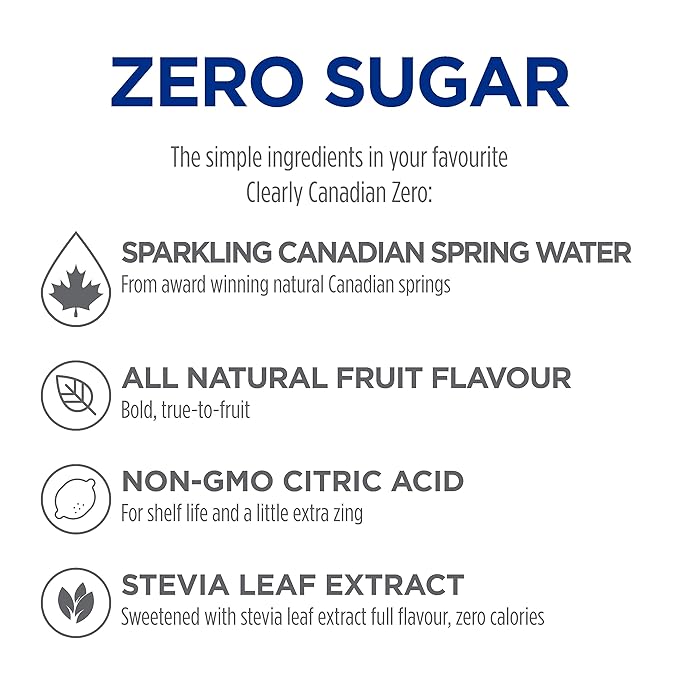 Clearly Canadian Zero Sugar Forest Blackberry Sparkling Water Beverage, Zero Sugar & Zero Calories, Diet Soda Alternative, 12 Fl Oz Can (Pack of 24)