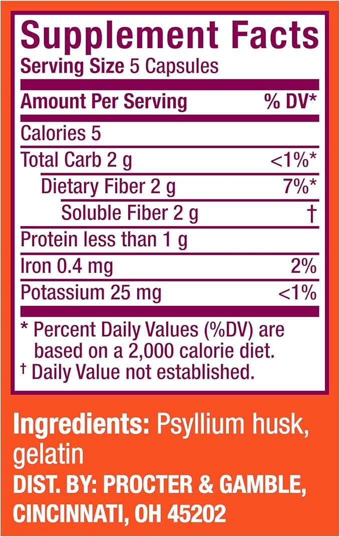 Metamucil 3-in-1 Fiber Capsules, Daily Psyllium #1 Doctor 300ct Capsules