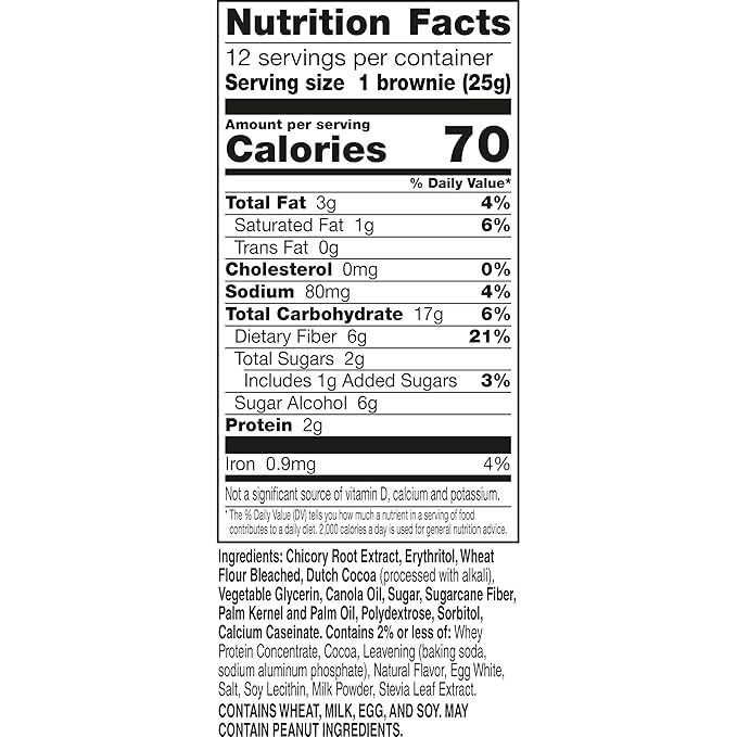 Fiber One 70 Calorie Brownies, Chocolate Fudge, Snack Bars, Value Pack, 12 Bars, 10.6 oz (Pack of 4)