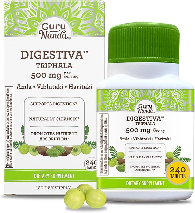 GuruNanda Digestiva Triphala (240 Tablets), Supports