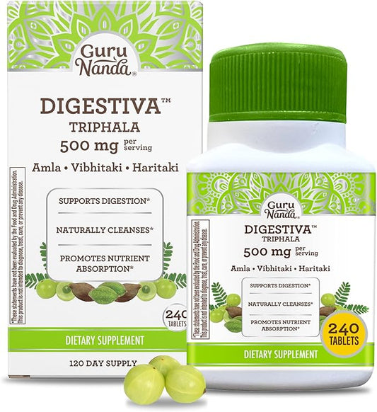 GuruNanda Digestiva Triphala (240 Tablets), Supports