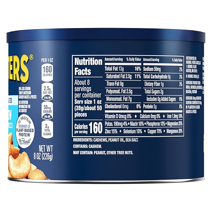 PLANTERS Lightly Salted Cashew Halves & 8 Oz 2)