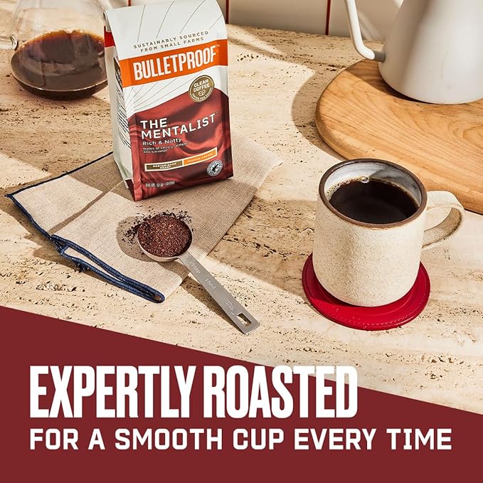 Bulletproof The Mentalist Medium-Dark Roast Ground Coffee, 12 Ounces, 100% Arabica Coffee Sourced from Guatemala, Colombia & El Salvador