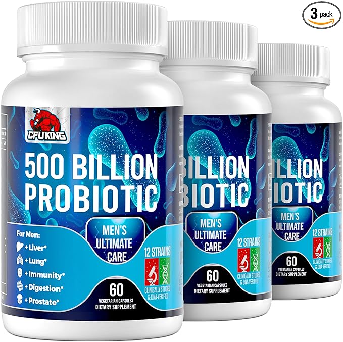 Probiotics for Men, 500 Billion CFU 12 Strains 180 Capsule