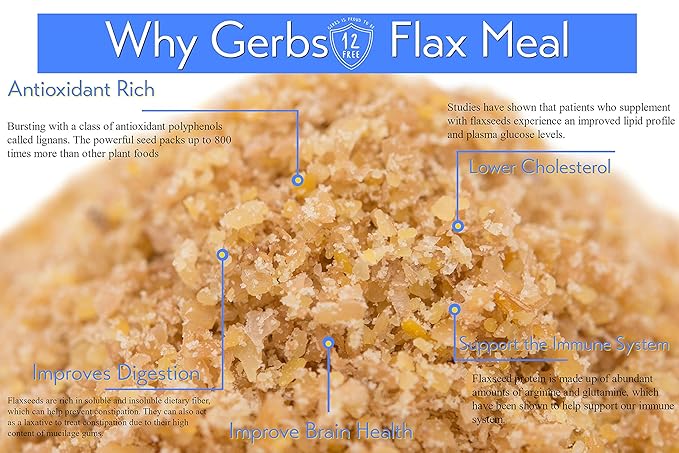 Ground Raw Flax Seed Meal by Gerbs 4 LBS 11 Food