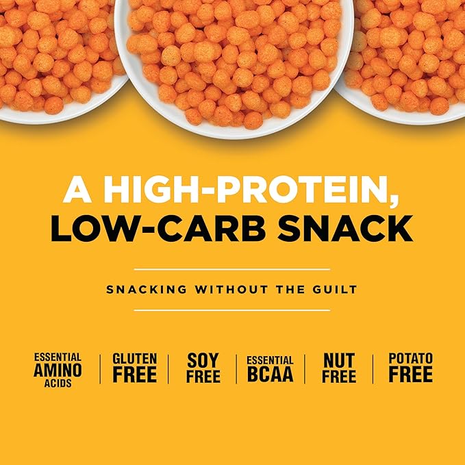 Twin Peaks Protein Puffs - (Nacho Cheese), Keto Friendly, Low Carb Snack (300g, 21g Protein, 2g Net Carbs, High Protein, Healthy Crunchy Snack)