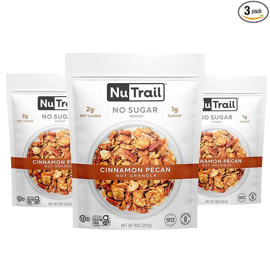 NuTrail Nut Granola Cereal, Cinnamon Pecan, 8 oz. 3 Count