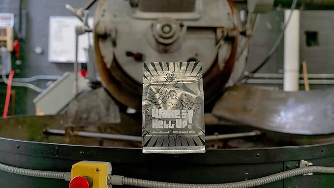 Wake The Hell Up! 12oz Ultra-Caffeinated Ground Coffee, Low Acid, Medium-Dark Roast