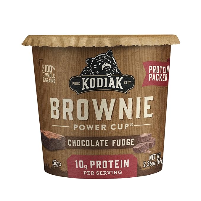 Kodiak Cakes Chocolate Fudge Brownie in a Cup, 2.36 Ounce (Pack of 12) (Packaging May Vary)