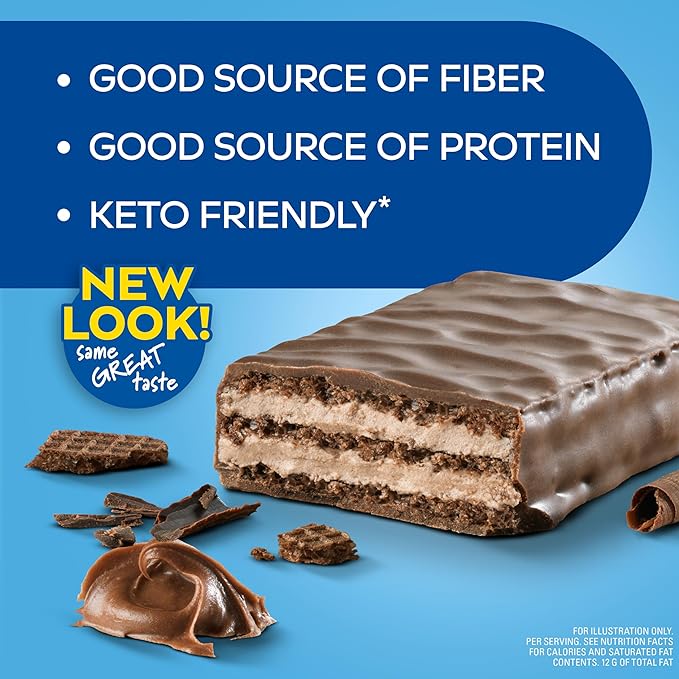 Atkins Chocolate Crème Protein Wafer Crisps, Protein Dessert, 4g Net Carb, 1g Sugar, High in Fiber, Keto Friendly, 5 Count