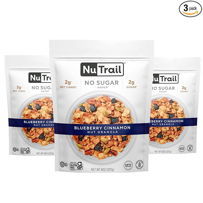 NuTrail Nut Granola Cereal, Blueberry Cinnamon, 8 oz. 3 Count