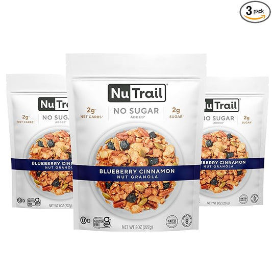 NuTrail Nut Granola Cereal, Blueberry Cinnamon, 8 oz. 3 Count