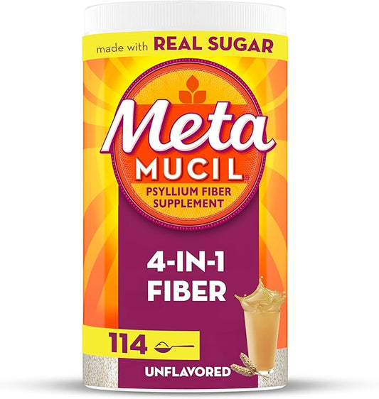 Metamucil, Daily Psyllium Husk Powder Supplement 4-in-1 Fiber 114 Servings